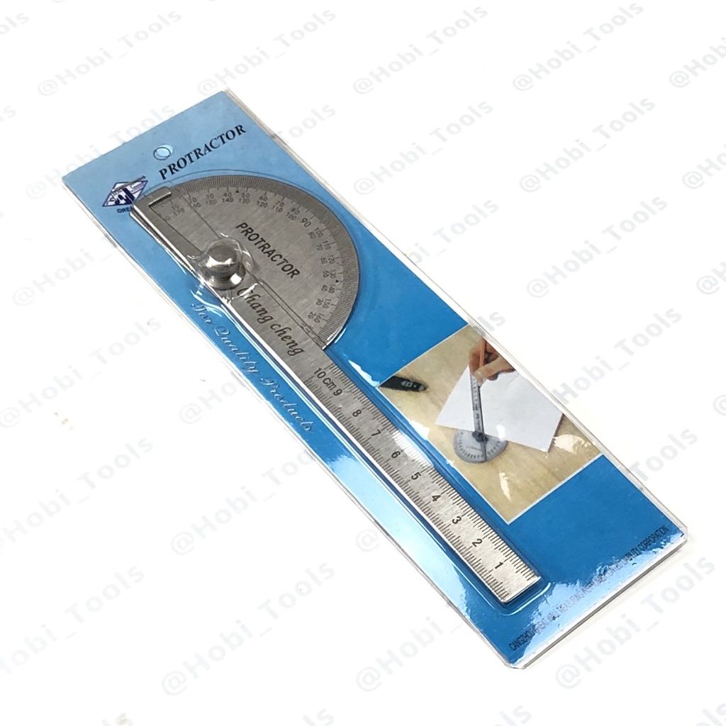 Jual PENGGARIS BUSUR DERAJAT 180 10CM PROTRACTOR 180 DEGREE 10 CM