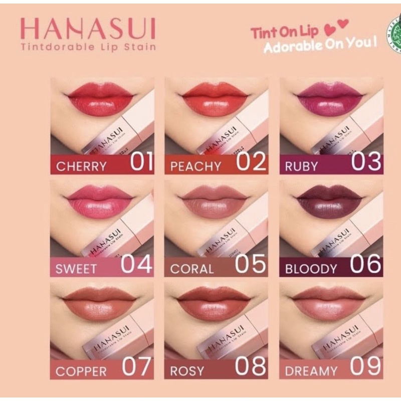 Jual HANASUI TINTDORABLE LIP STAIN SATUAN LUSIN 12 PCS Shopee Indonesia