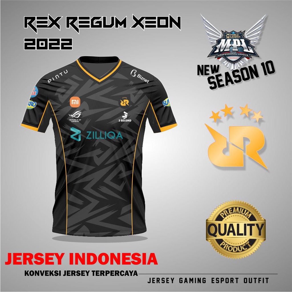 Jual Jersey RRQ MPL Season 10 2022 Baju Gaming Esport Bahan Dryfit