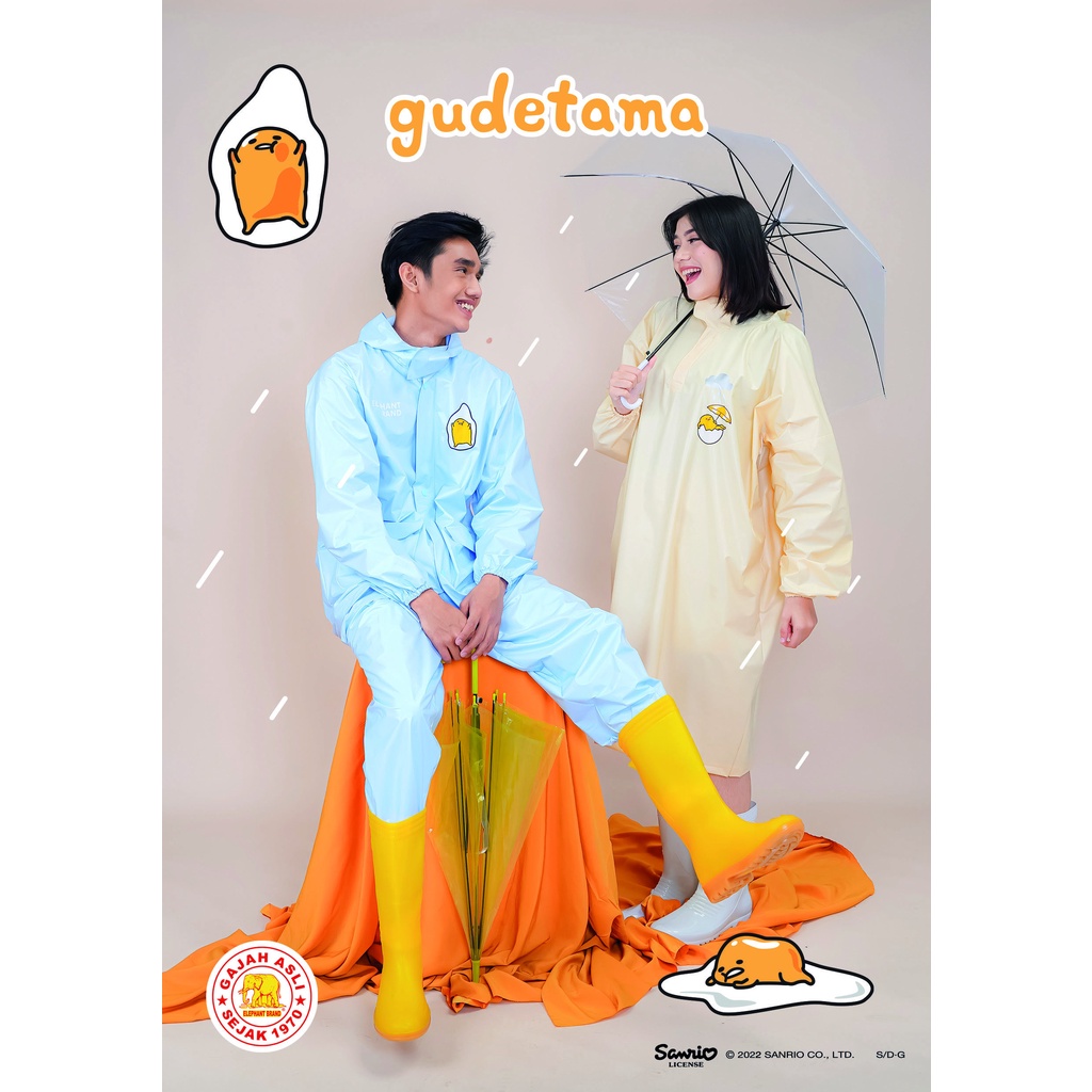 Jual Jas Hujan Setelan Jaket Celana GUDETAMA Sanrio License