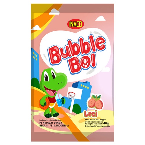 Jual BERKAH INACO BUBBLE BOI Yogurt 40gr Nata De Coco Lychee Anggur