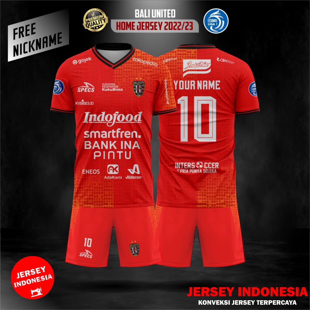 Jual Setelan Sepak Bola Jersey Bali United Home Bri Liga