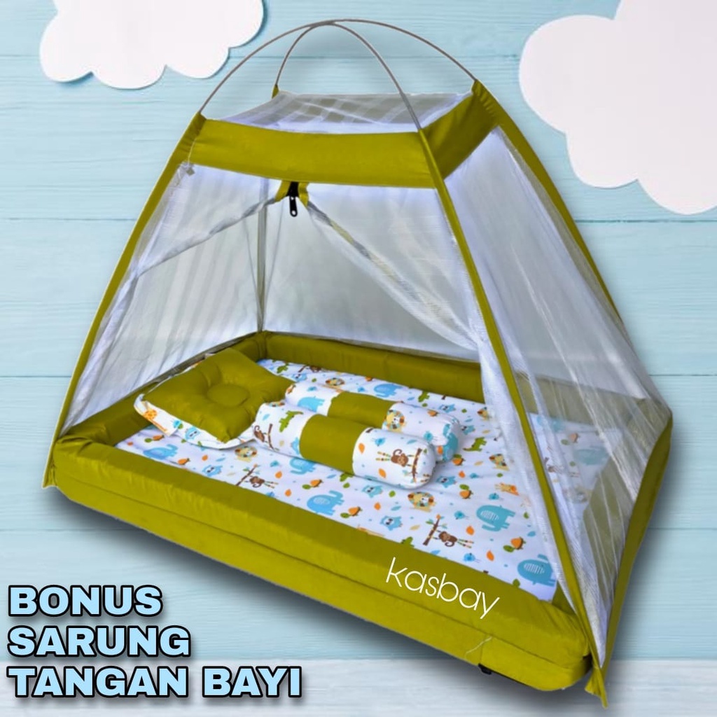 Jual Kasur Bayi Kelambu Set Lengkap Bantal Guling Bonus Sarung Tangan