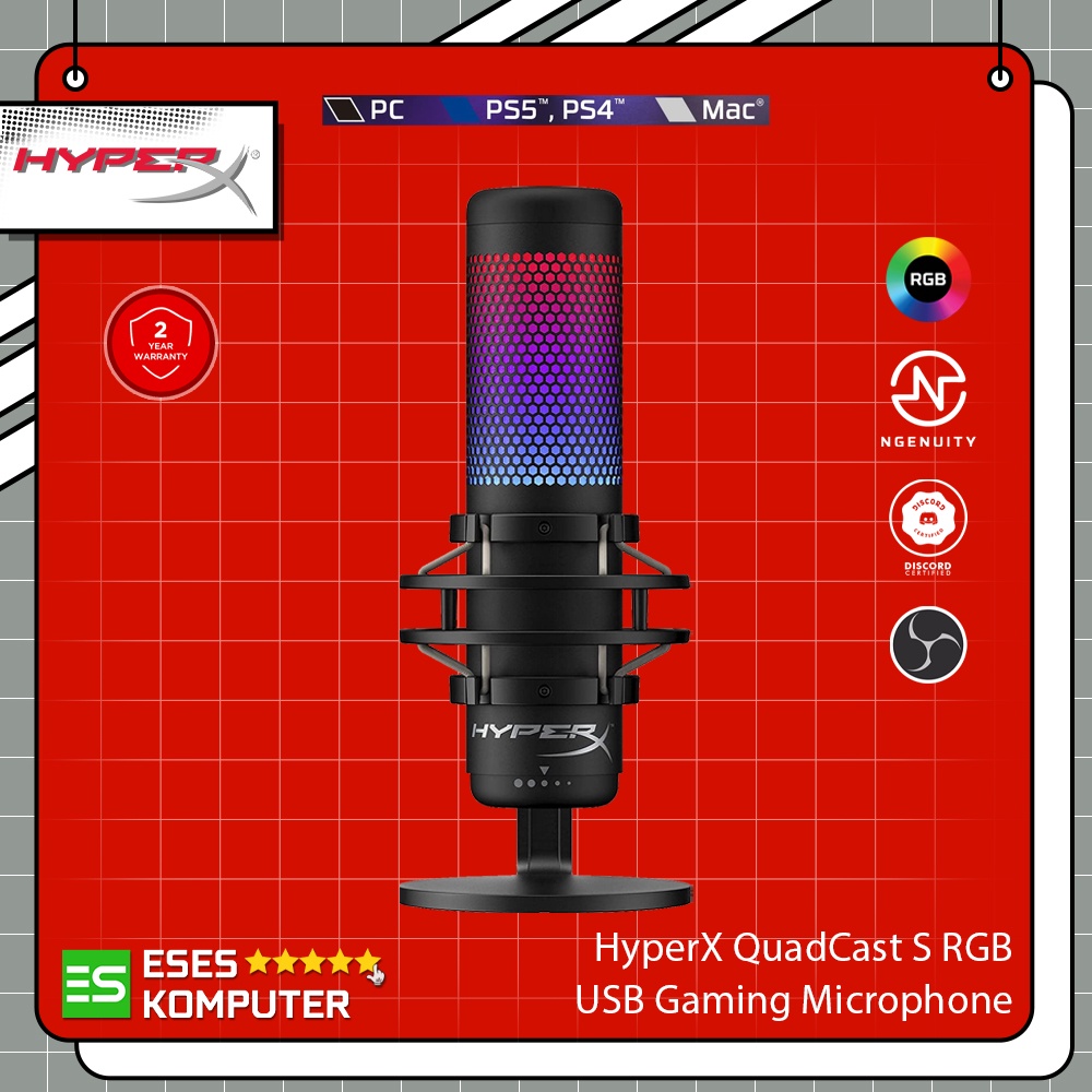 Jual Microphone HyperX QuadCast S Quad Cast S RGB USB Condenser