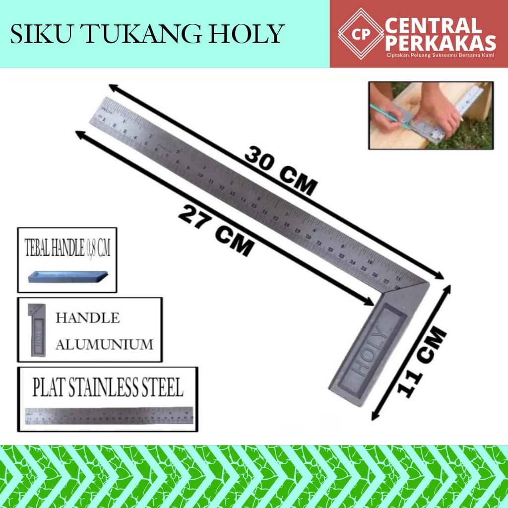 Jual Siku Tukang Holy Penggaris Tukang Angle Ruler 90 Derajat