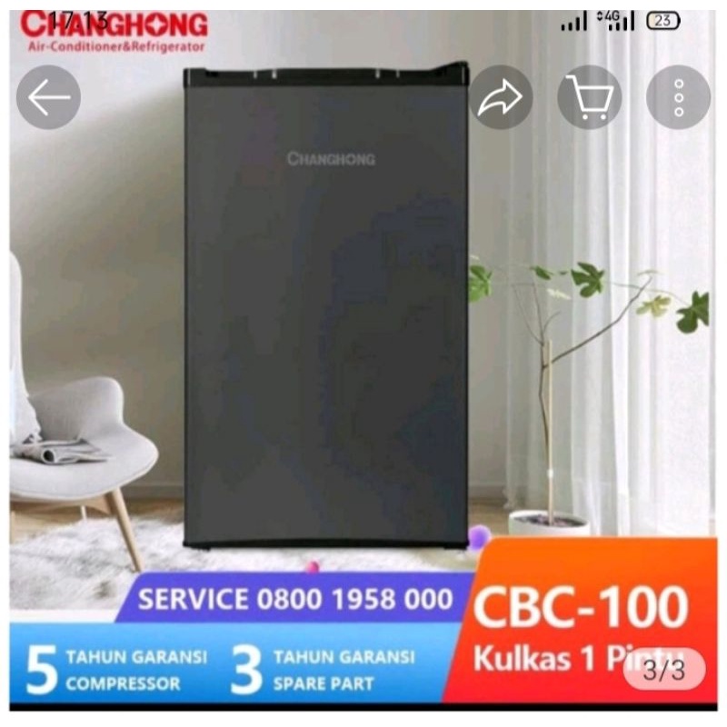 Jual Kulkas Mini Changhong Cbc Garansi Resmi Produk Original