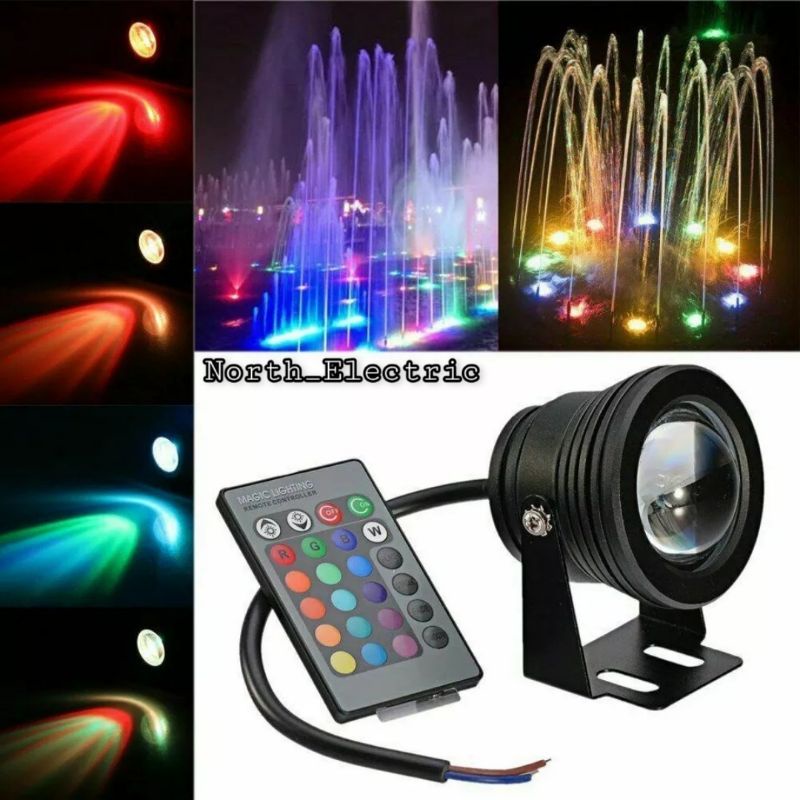 Jual Lampu Sorot Kolam Rgb Dc V W Remote Shopee Indonesia