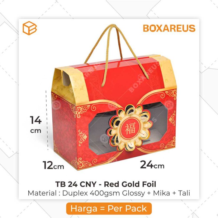 Jual Box Toples Kue Kering Packaging Imlek Sincia CNY Hampers TB24 CNY