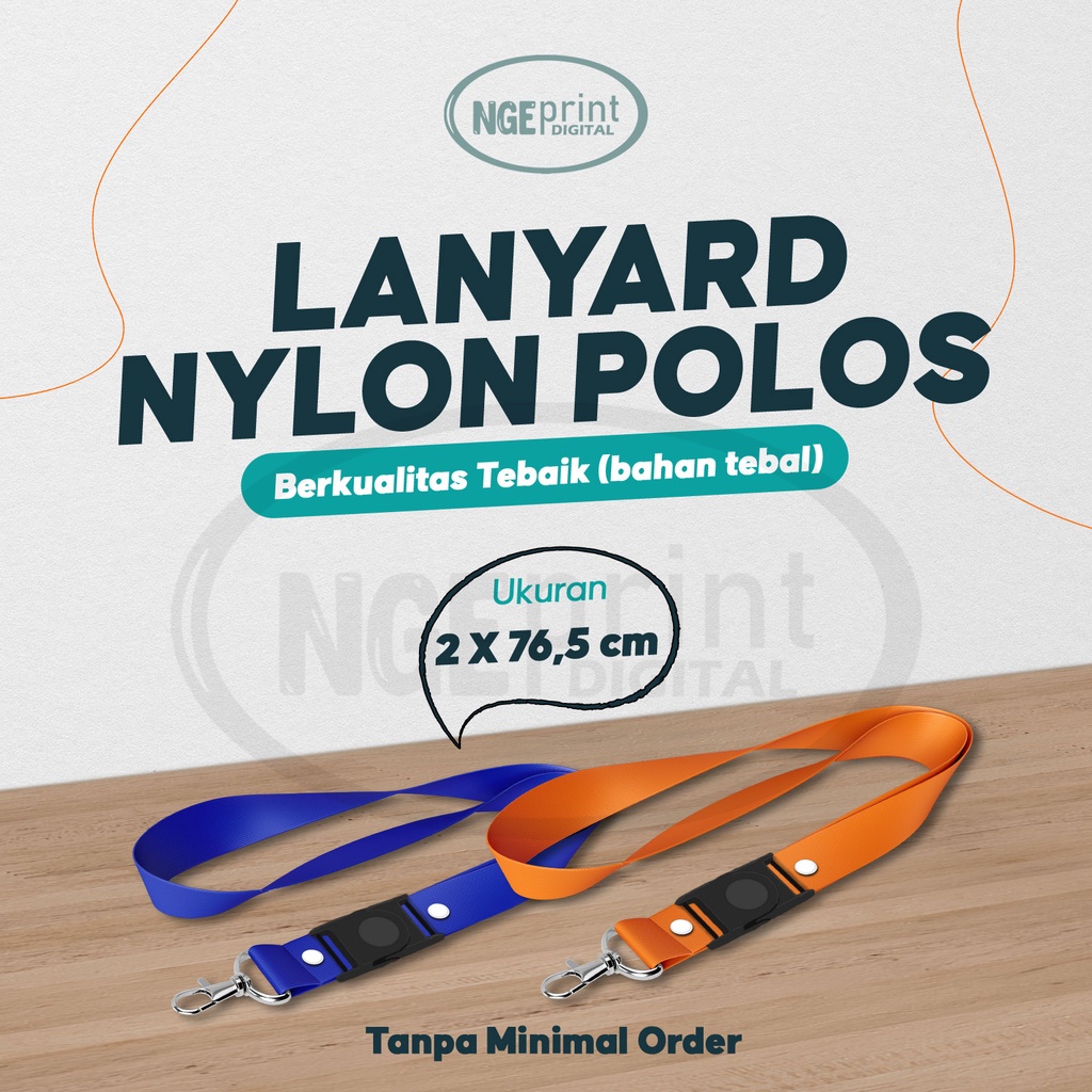 Jual Bisa Satuan Lanyard Nilon Cm Polos Tali Id Card Nilon Cm