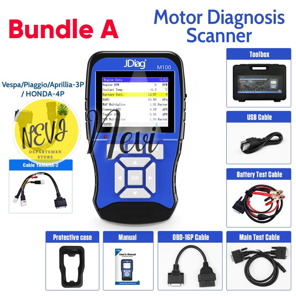 Jual Lengkap Jdiag M100 Bahasa Indonesia Scanner OBD2 Motor Injeksi