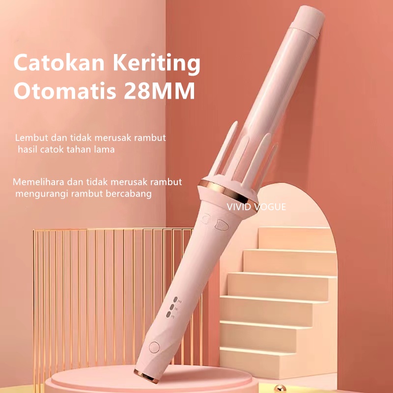 Jual Ion Curly Rambut Otomatis 28MM PINK Catokan Curly Automatic