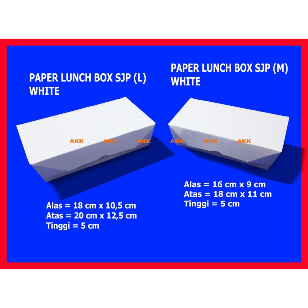 Jual PAPER LUNCH BOX SJP WHITE UKURAN M DAN L KOTAK MAKAN KERTAS KFC