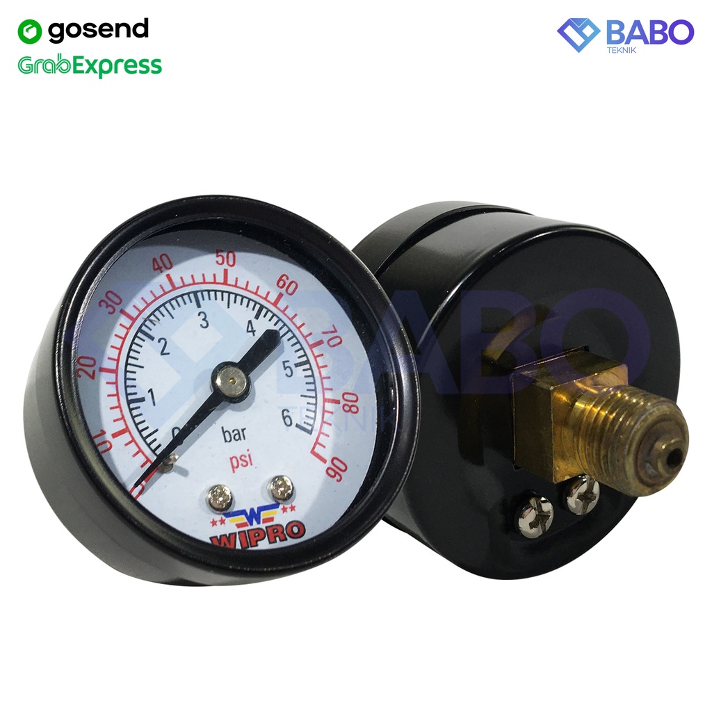 Jual Manometer Drat Tengah 1 4 6 Bar Pressure Gauge Wipro Shopee