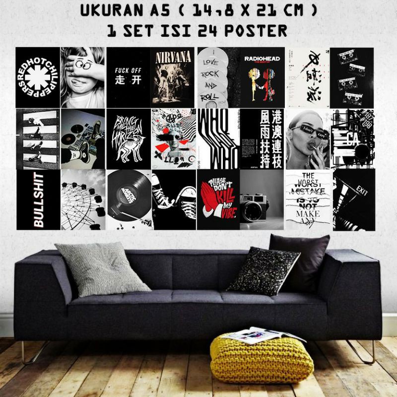 Jual COD 24 PCS POSTER DINDING KAMAR AESTETIK Poster Dinding