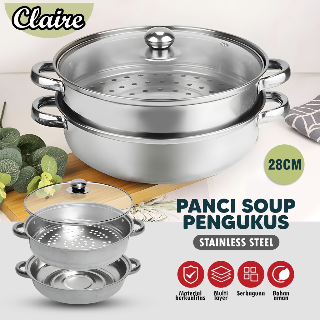 Jual Steamer Stainless Steel 2 Tingkat Panci Kukus 2 Tingkat Shopee