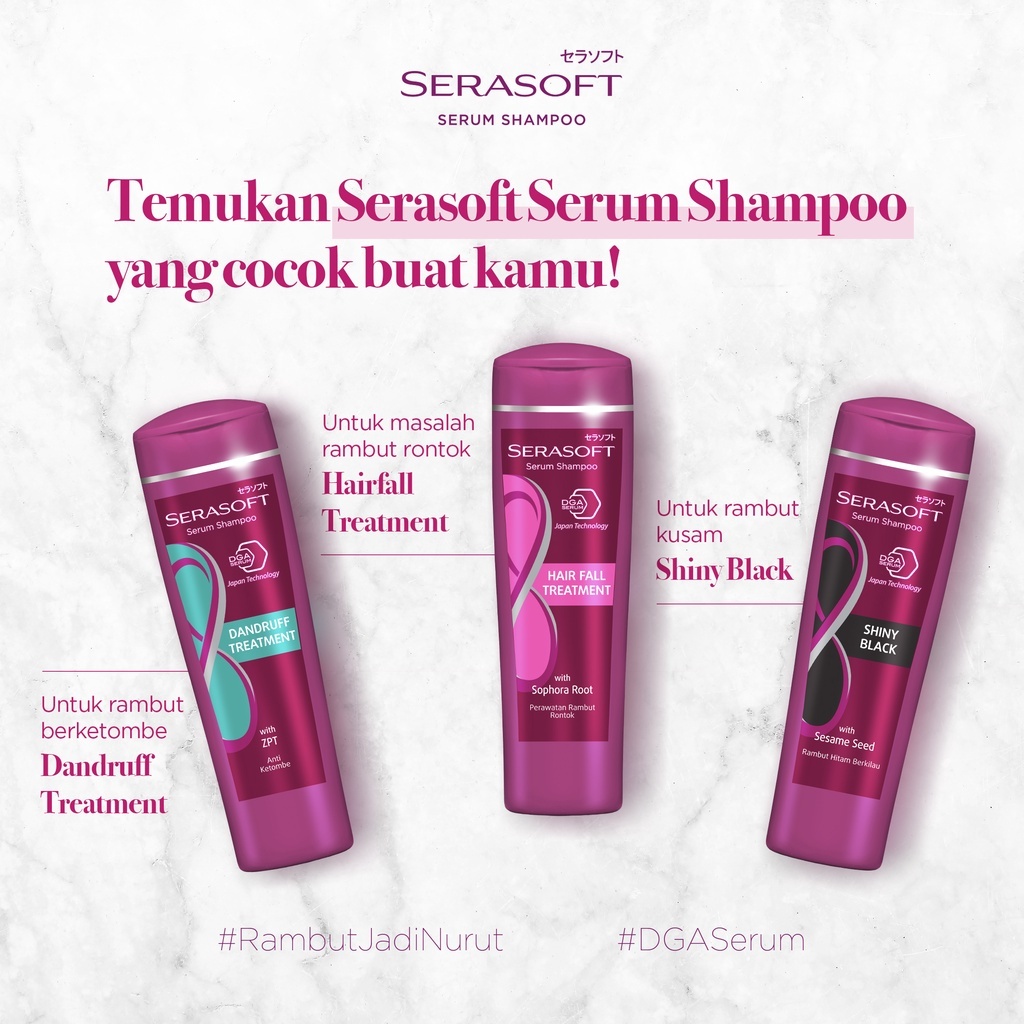 Jual Serasoft Shampoo Hairfall Treatment Dandruff Treatment Shiny