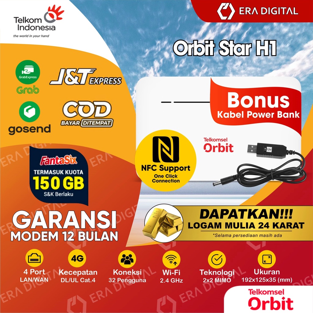 Jual Modem Wifi Mifi Telkomsel Orbit Star H1 Router Huawei B311b 4G LTE