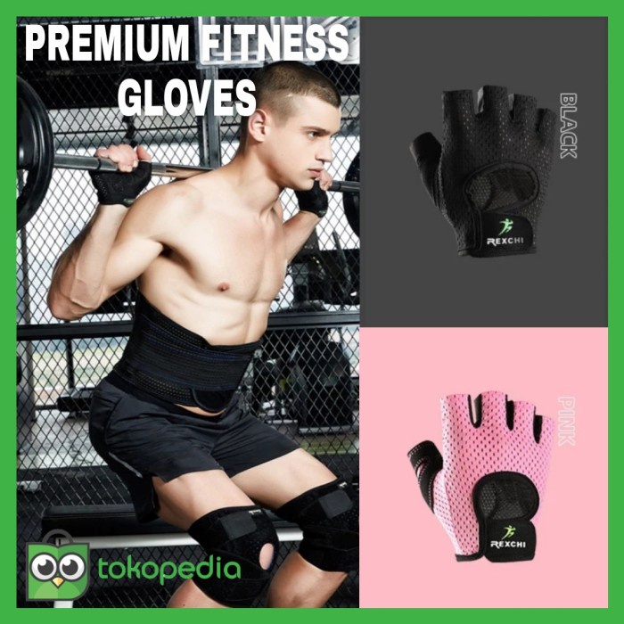 Jual Glove Premium Fitness Gloves Sarung Tangan Gym Sepeda Olahraga