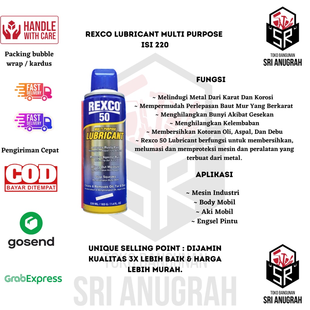 Jual Rexco Lubricant Pelumas Anti Karat Penetrating Oil Serba Guna