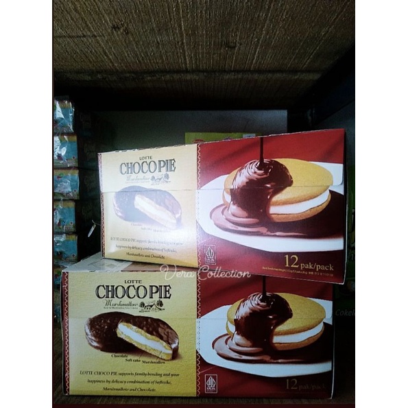 Jual Lotte Choco Pie Marshmallow Isi 12 Pcs 28 G Shopee Indonesia