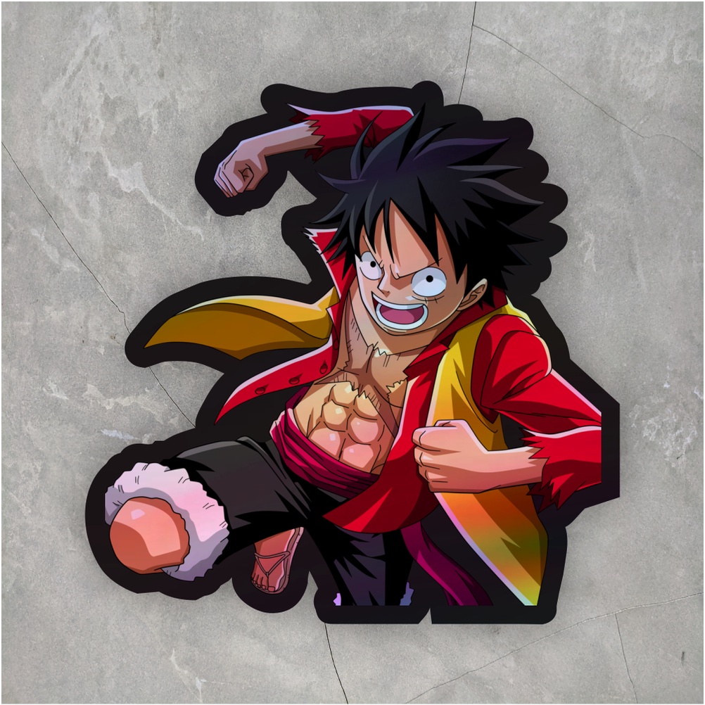 Jual Sticker Hologram Anime Luffy One Piece Sticker Anime One Piece