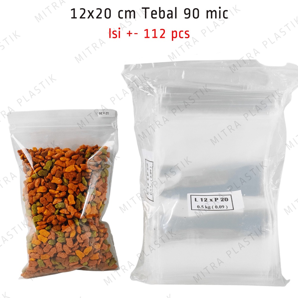 Jual Plastik PP Klip Bening Tebal 90 Micron Zip Lock Zipper 500 Gram