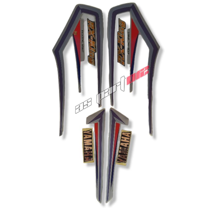 Jual STRIPING STIKER LIS BODY RX KING 2001 SILVER LENGKAP EMBLEM TANGKI