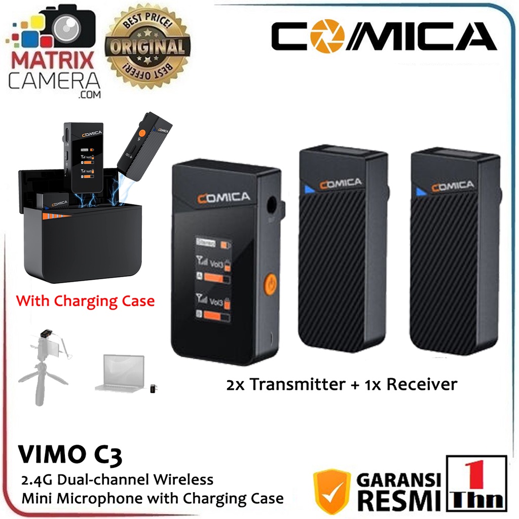 Jual COMICA VIMO C Series 2 4Ghz Dual Channel Mini Wireless Microphone