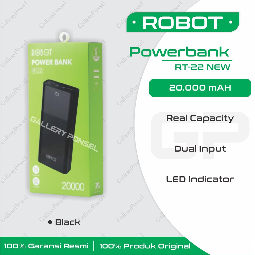 Jual Powerbank Robot Mah Rt Dual Input Garansi Resmi Shopee