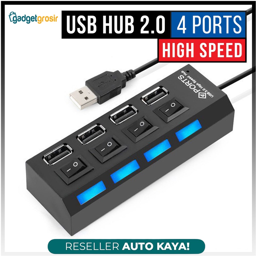 Jual Usb Hub Ports High Speed Saklar On Off Dengan Lampu