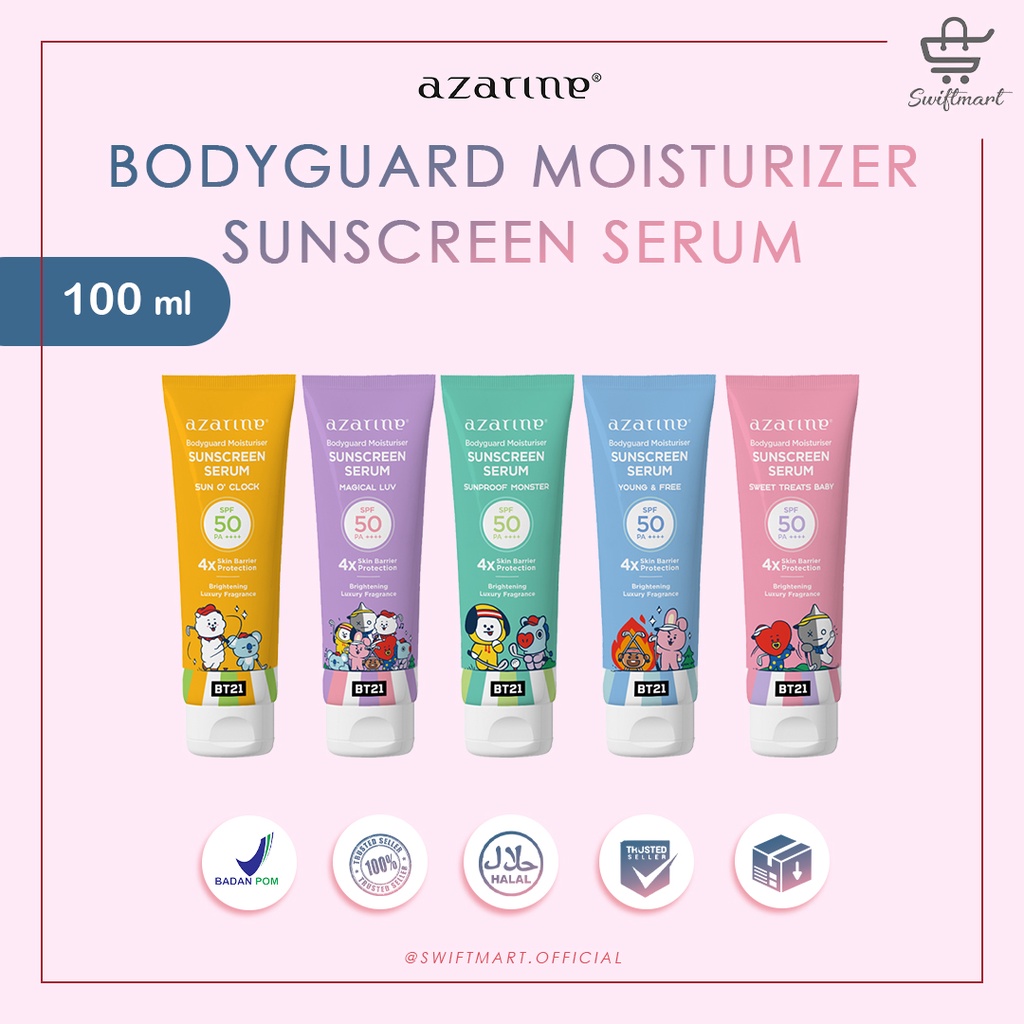 Jual AZARINE X BT21 Bodyguard Moisturiser Sunscreen Serum SPF 50 PA