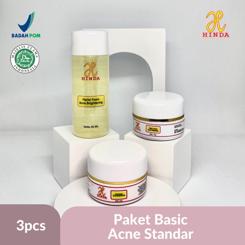 Jual PAKET BASIC ACNE STANDAR TAHAP 3 BY HINDA SKINCARE Shopee Indonesia