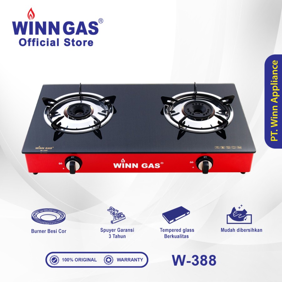 Jual Kompor Gas 2 Tungku WINN GAS W 388 Winn Gas W 388 Kompor Gas