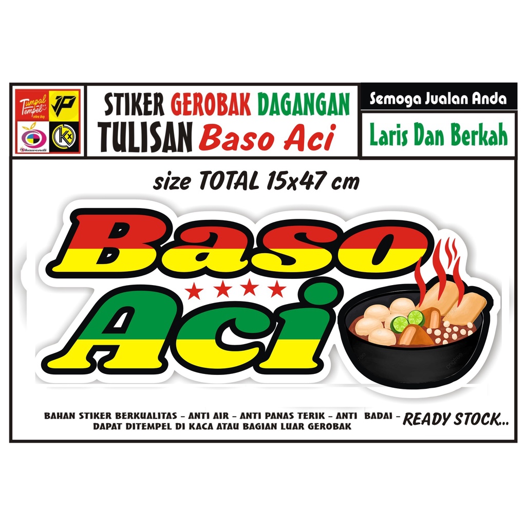 Jual Stiker Kaca Gerobak Tulisan Baso Aci Shopee Indonesia