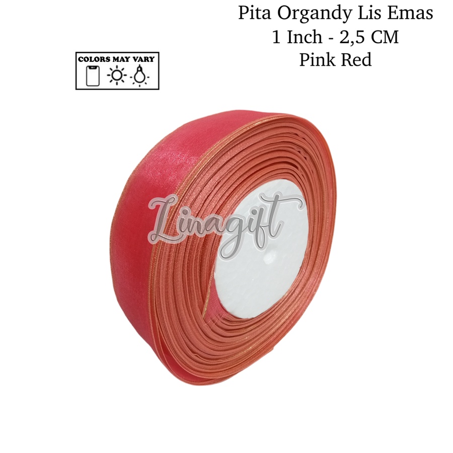 Jual 3 Meter PITA ORGANDI LIST EMAS 25MM 1 INCH 2 5 CM 1 IN