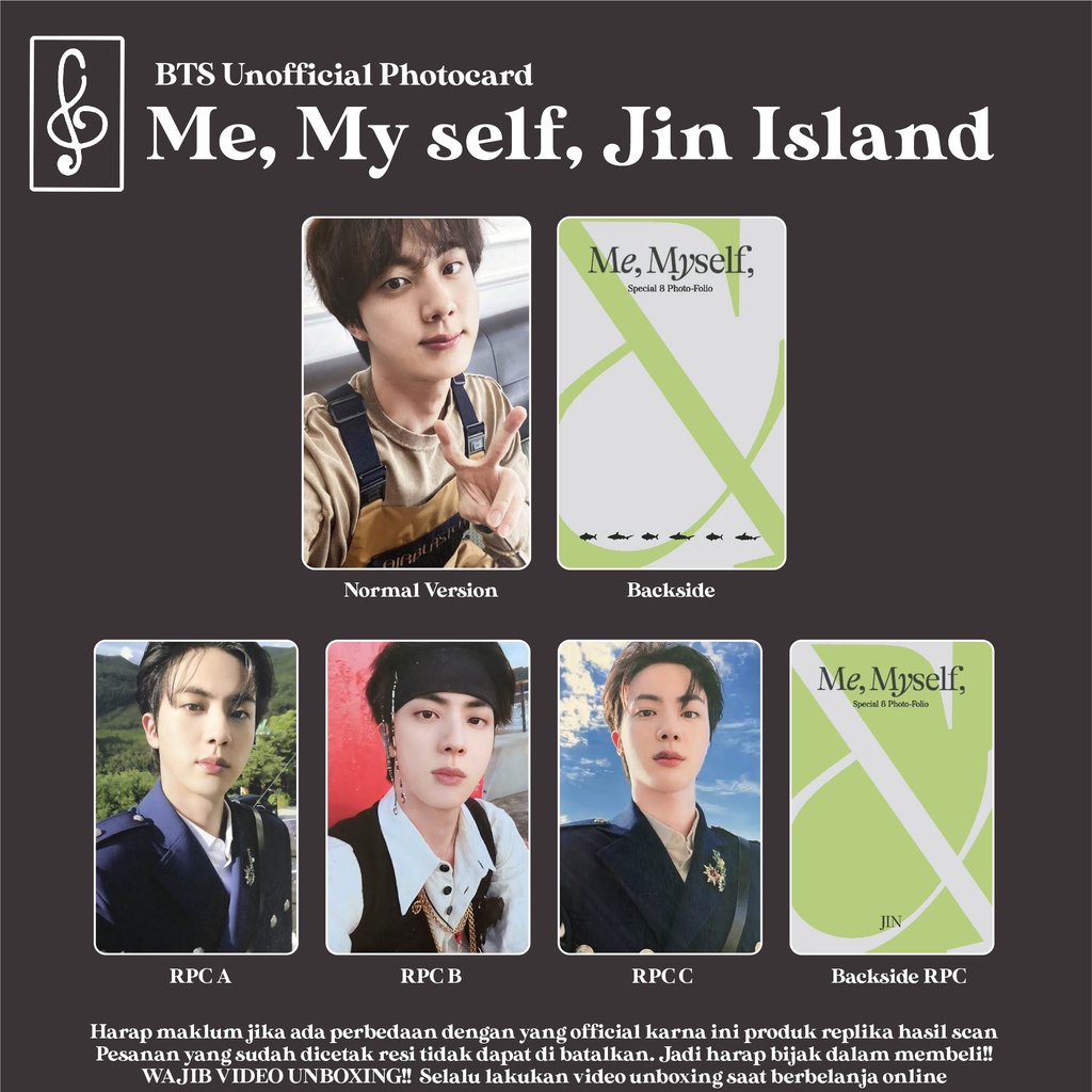 Jual Replika Bts Seokjin Photocard Photo Folio Sea Of Jin Island