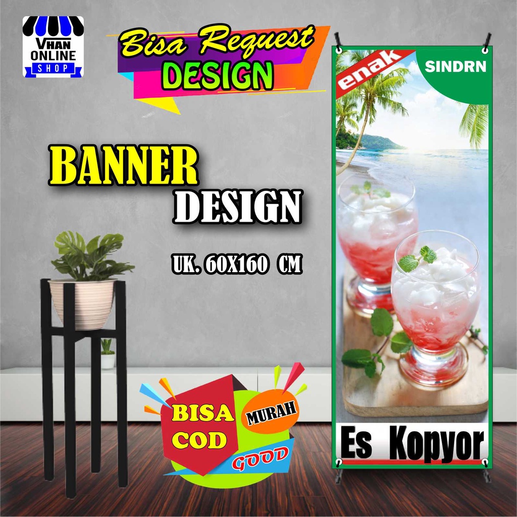 Jual Spanduk Banner Es Kopyor Es Kelapa Muda Model Berdiri Keren