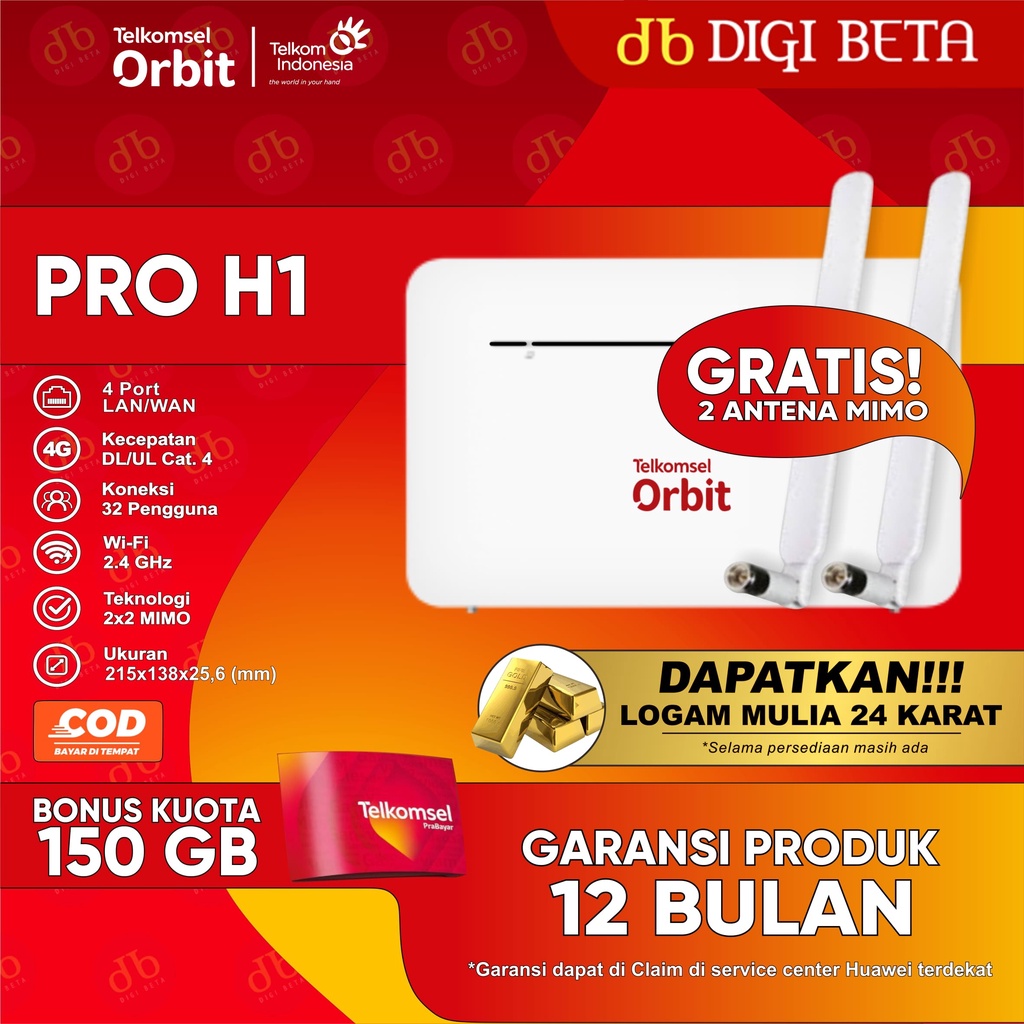 Jual Modem Wifi Mifi Telkomsel Orbit Pro H Router B Gsm G Lte