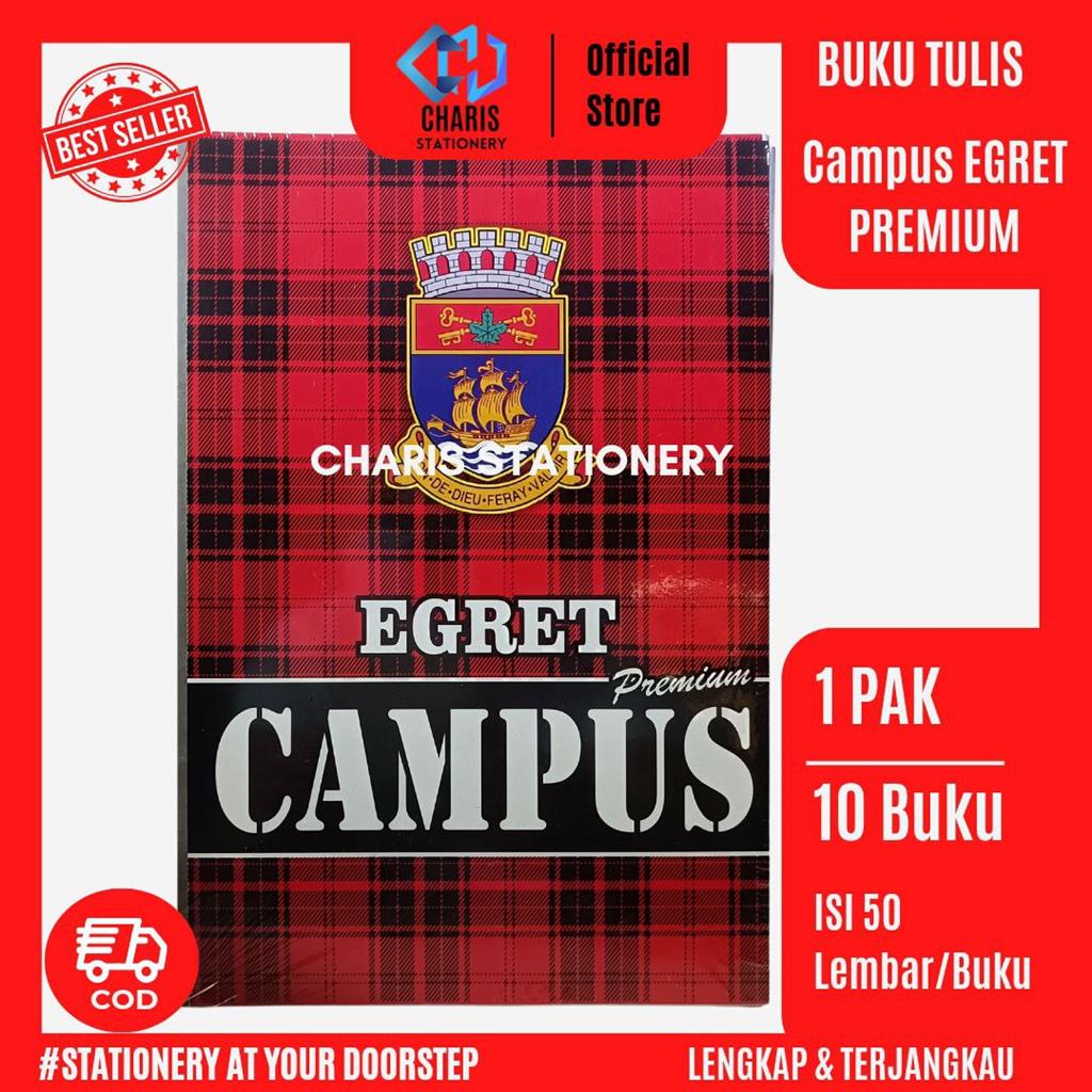 Jual CHARIS STATIONERY Buku Tulis Campus EGRET Premium Isi 50 Lembar