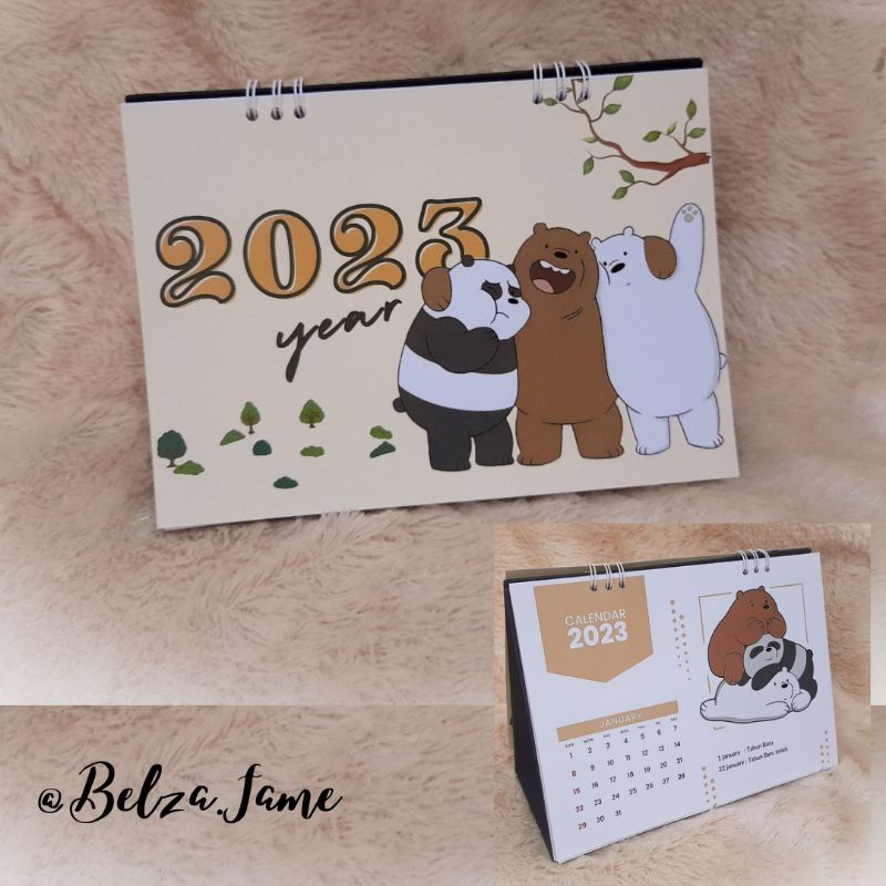 Jual Kalender Duduk 2024 Kalender BT21 2024 Kalender Meja Aesthetic