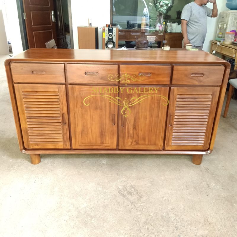 Jual Meja Tv Bufet Tv Minimalis Retro Kayu Jati Buffet Tv Minimalis