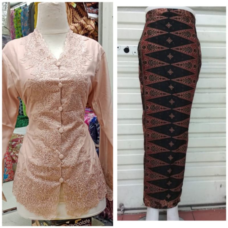 Jual Kebaya Encim Modern Lengan Panjang Kebaya Bordir Flat Kebaya