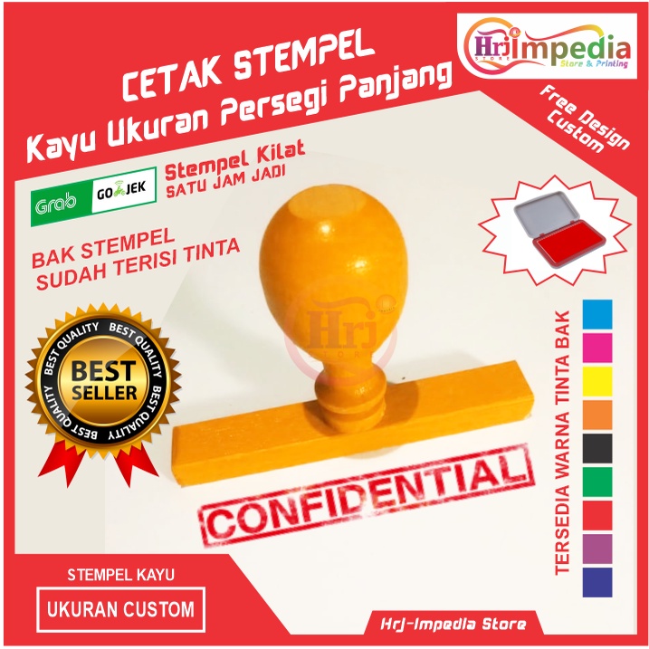 Jual Cetak Stempel Kayu Ukuran Persegi Panjang Free Desain Custom Suka