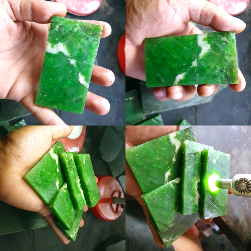 Jual POTONGAN BAHAN BATU GIOK ASLI NEPHRITE JADE NATURAL ORIGINAL