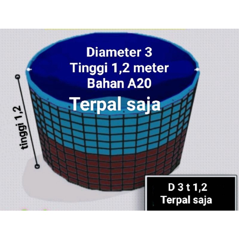 Jual Kolam Terpal Terpal Kolam Kolam Bulat Bahan A20 Ukuran Diameter 3