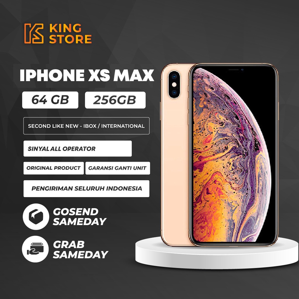 Jual IPHONE XS MAX 64 256 GB SECOND MULUS INTER IBOX 64GB INTER