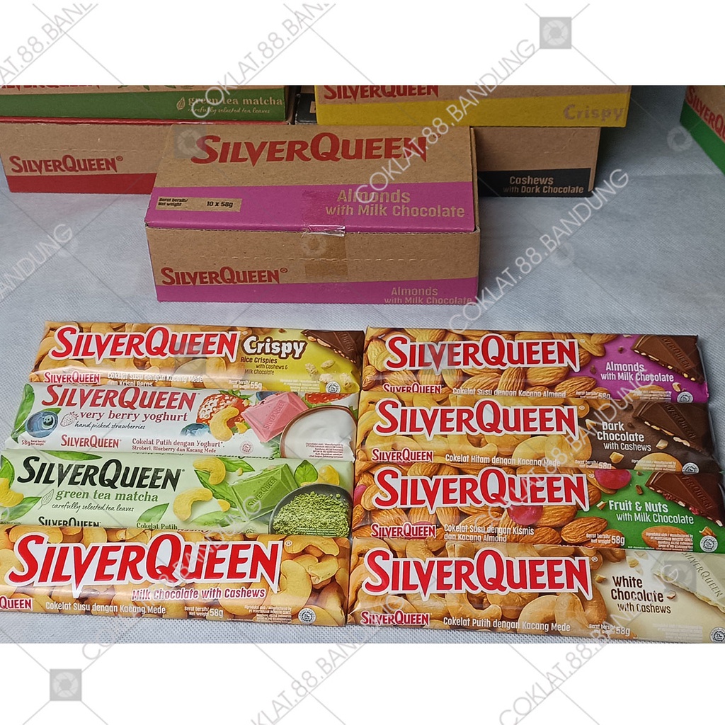 Jual SILVERQUEEN 58GR 1 BOX ISI 10 PCS COKLAT SILVER QUEEN 58 GRAM 1