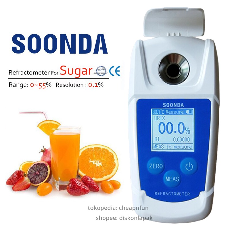 Jual Alat Ukur Konsentrasi Gula Digital Portabel Refractometer Sugar