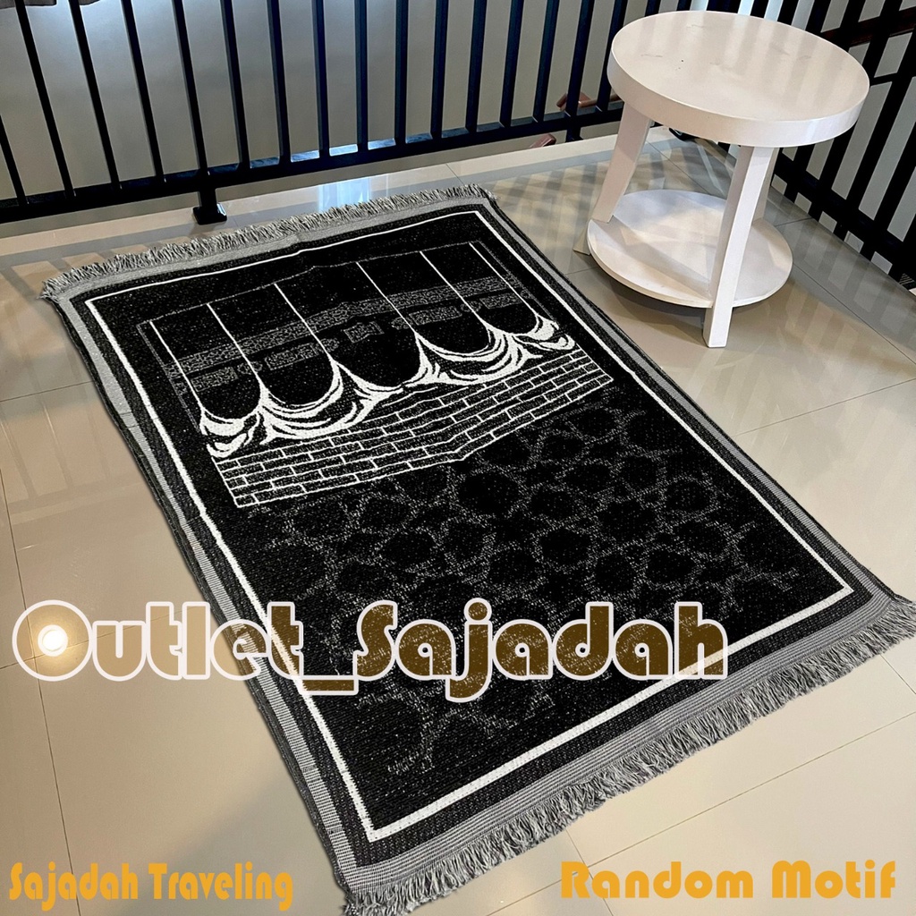 Jual Sajadah Traveling Motif Kiswah Kusus Hitam Ukuran Dewasa