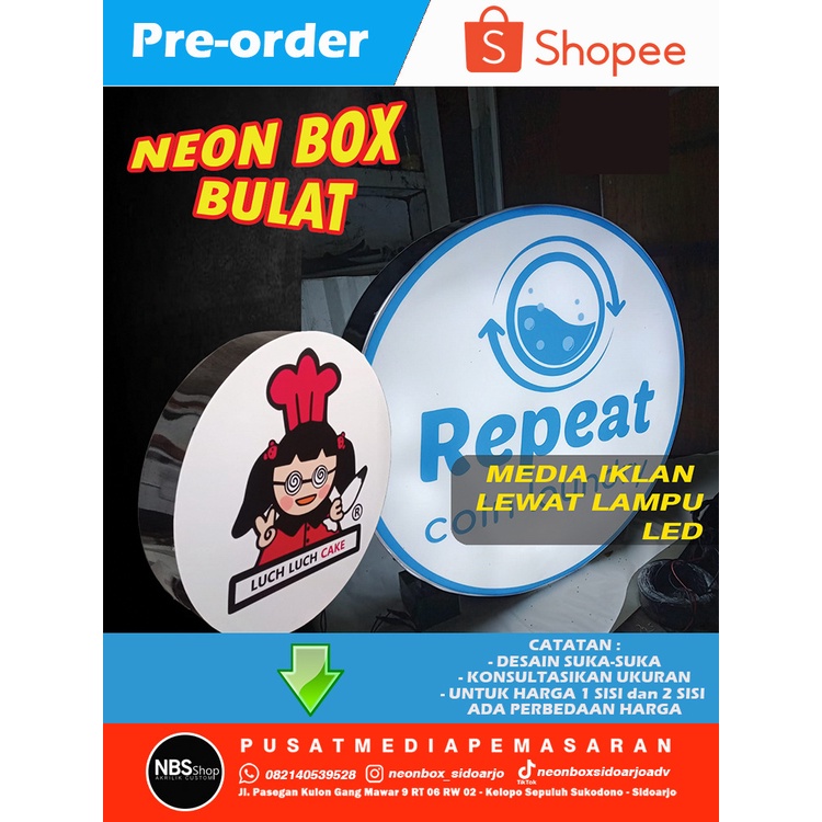 Jual Neon Box Akrilik Bulat 1 Sisi Shopee Indonesia